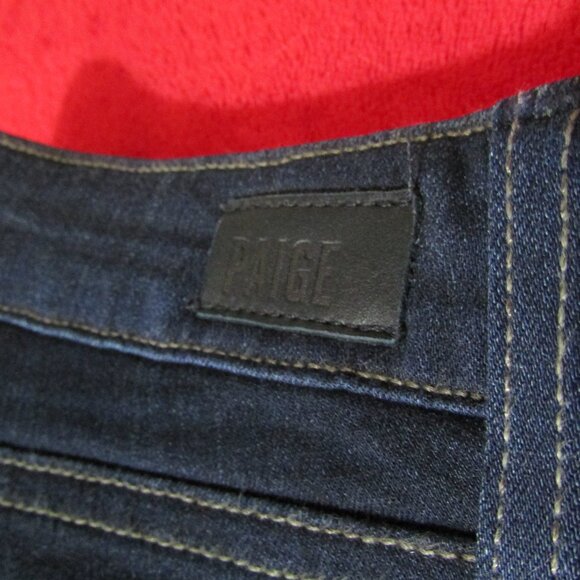 Paige Skyline Skinny Jeans Stretch Dark Wash - Picture 3 of 10